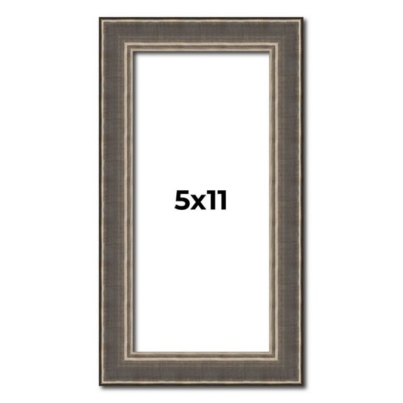 5x11 IN Frame Silver Real Wood Picture Frame Width 1.25 Inches | Interior Frame Depth 0.5 Inches |