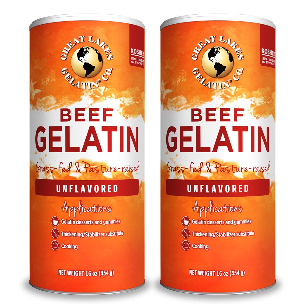 Great Lakes Unflavored Gelatin, Kosher, 16 oz (Pack of 2)