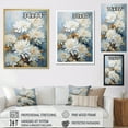 thumbnail image 4 of Designart "Elegance And Fragrance Of White And Blue Mums IV" Mums Floater Framed Wall Art Prints, 4 of 5