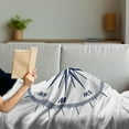 thumbnail image 3 of Maritime Soft Flannel Fleece Blanket, Monochromatic Design of Windrose Compass Adventure Simple Graphic Print, Cozy Plush for Indoor and Outdoor Use, 60" x 80", Navy Blue and White, by Ambesonne, 3 of 5