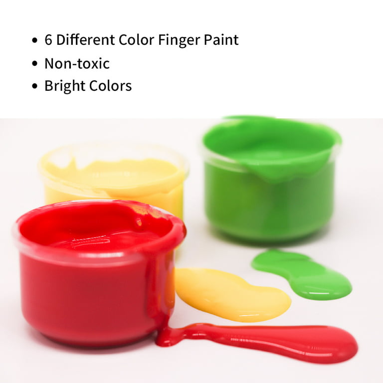 KiddoSpace Finger Painting Kit for toddlers - Non Toxic Washable 25-Color  Set With Toddler Friendly Art Book - Kids washable finger paint - Mess Free