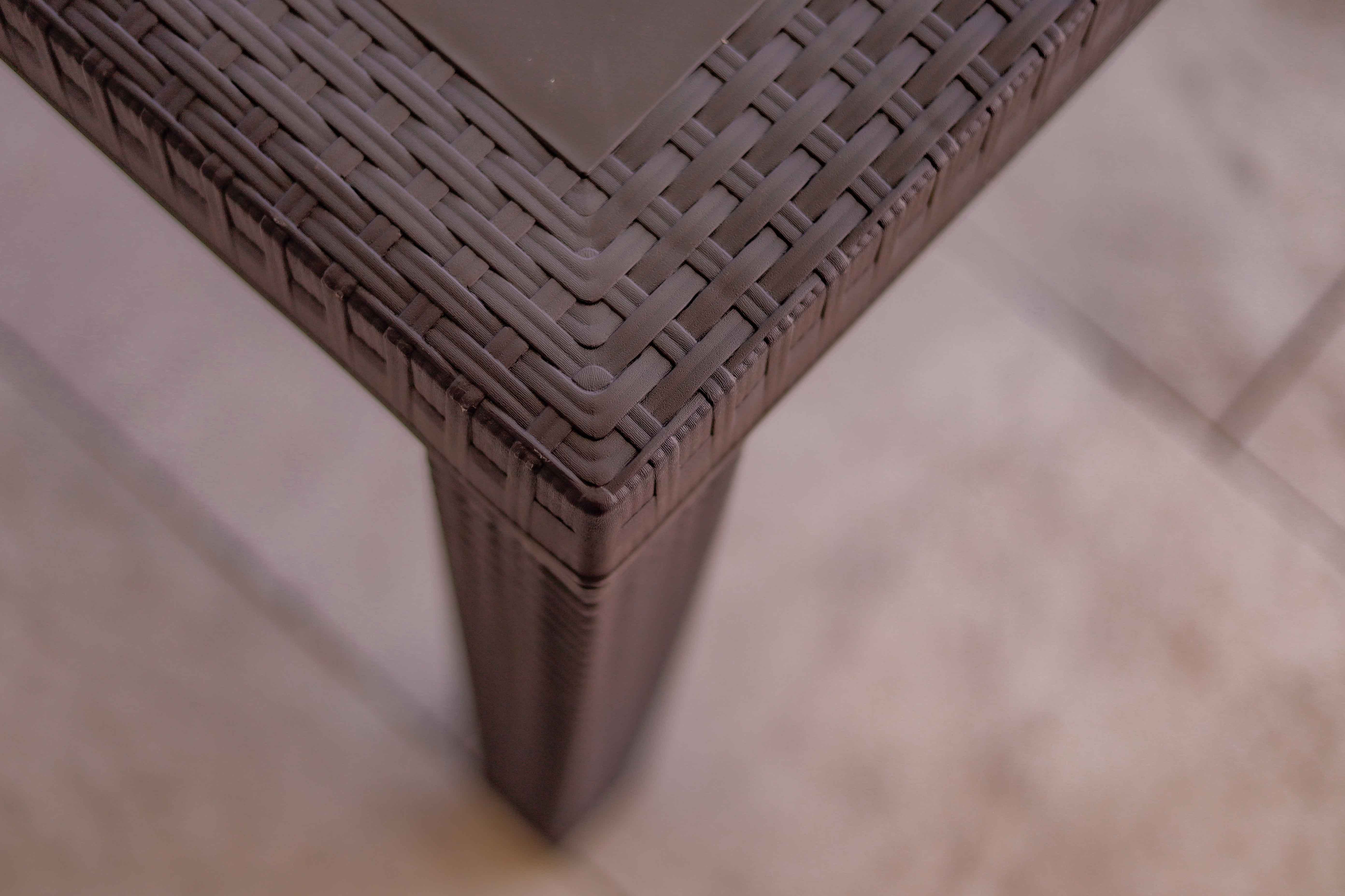 Sanchia Eterna Rattan Square Table Color Brown for Adults, Outdoors