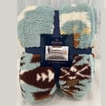 thumbnail image 2 of Pendleton Home Collection Sherpa Avra Valley Teal Queen Blanket 98x92 Inch, 2 of 2