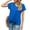 Blue #036, variant on Women's V Neck Twist Knot Shirts Comfy Casual Short Sleeve Summer Tops Pink 2XL