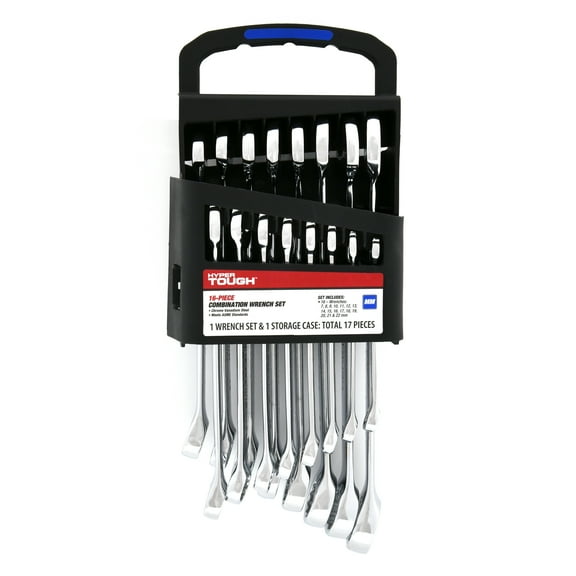 Hyper Tough 16-Piece Metric Combination Wrench Tool Set, Hand Tools