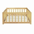 thumbnail image 6 of Duxelifin Twin Montessori Floor Bed for Toddler with Rails, Kids Floor Bed Frame, Solid Wood Low to Ground Toddler Bed for Boys and Girls, No Box Spring Needed, Natural, 6 of 12