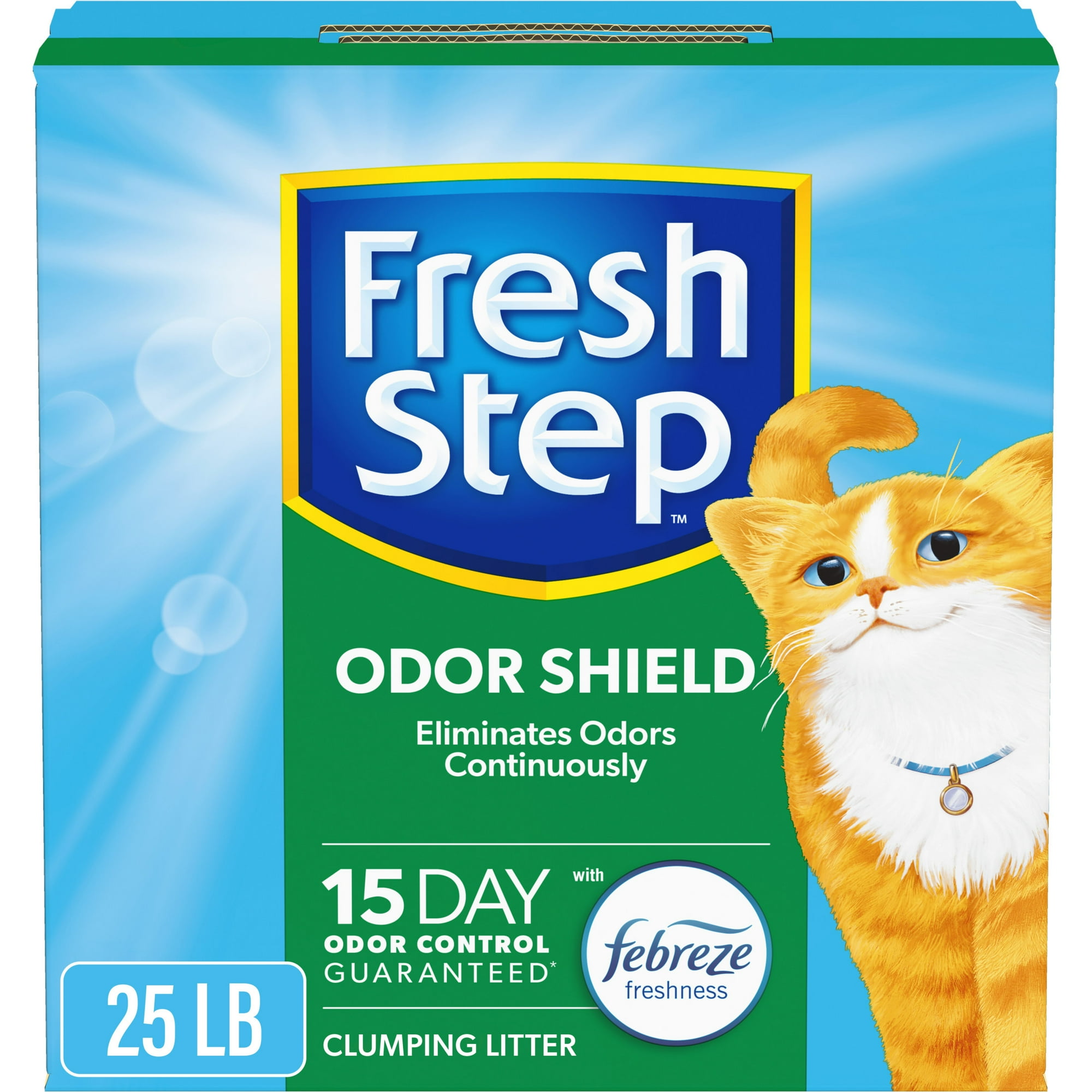 Fresh Step Odor Shield Scented Clumping Cat Litter with the Power of Febreze, 25 lbs