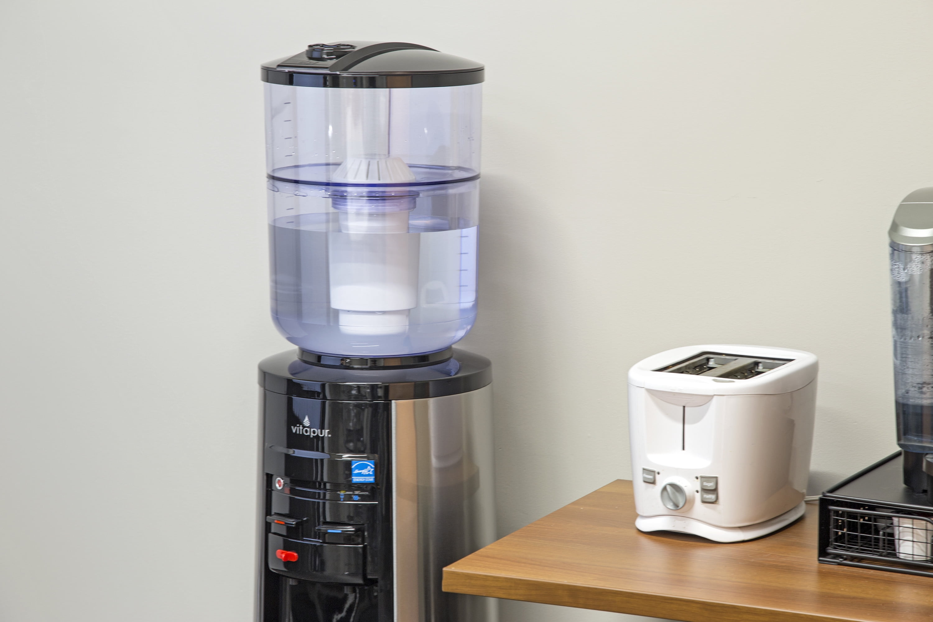 Vitapur® Water Filtration Bottle System for Top-Load Water Dispensers, Black