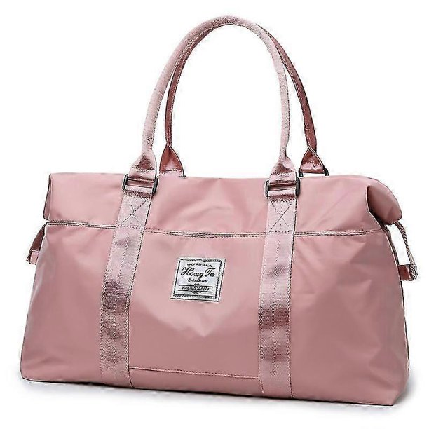 Bolsa de viaje grande, bolsa deportiva para gimnasio, bolsa de fin de semana para mujer, color rosa.