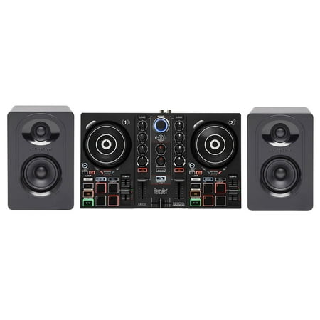 Hercules DJ CONTROL INPULSE 200 4-Pad DJ Controller+Sound Card+2 Monitors