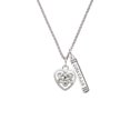 thumbnail image 2 of Delight Jewelry Silvertone Small Celtic Heart Knot Silvertone Courage Strength Wisdom Honesty Bar Charm Necklace, 23", 2 of 4