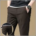 thumbnail image 4 of Pantalones de verano grises para hombre, pantalones de traje rectos para hombre, algodón 2024, ropa de diseñador de sastrería, pantalones de lujo, ropa de trabajo, licra, 4 of 5