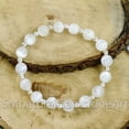 thumbnail image 3 of Natural Selenite 8mm Round Shape Smooth Cut Beads Stretchable Bracelet For Men & Women. Unisex Bracelet, 3 of 3