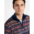 thumbnail image 4 of George Men's and Big Men's Fair Isle Quarter Zip Sweater with Long Sleeves, Midweight, Sizes XS-3XL, 4 of 5
