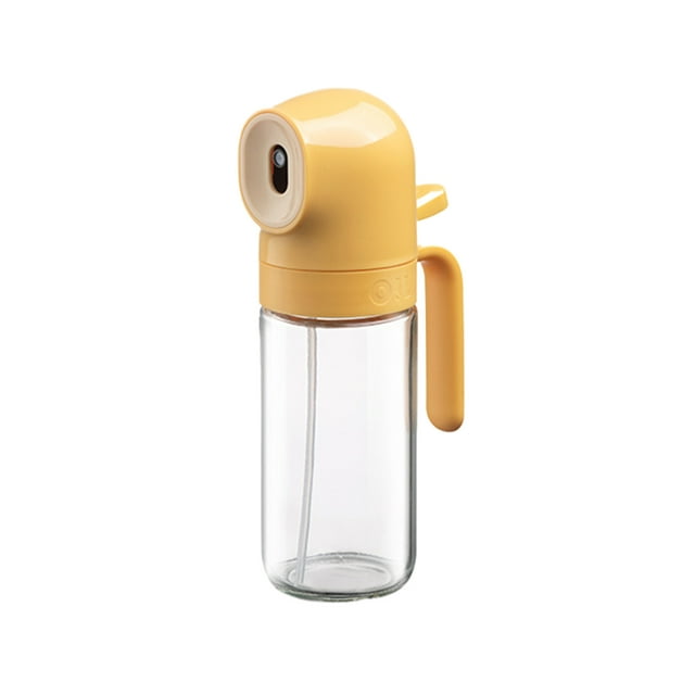 Naiovety Pulverizador líquido para distribución uniforme de aceite de cocina y vinagre Dispensador de aceite a prueba de fugas Vinagre Estufas de camping amarillo250ml