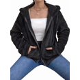 thumbnail image 3 of Women Fuzzy Fleece Jacket Zip Up Oversized Winter Warm Sweatshirt Hoodies Black XXL, 3 of 9