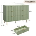 thumbnail image 2 of IDEALHOUSE Dressers 6 Drawer Wide Dresser, Fluted Modern Chest with Deep Drawers, Wooden Storage Organizer for Bedroom, Living Room, Entryway, Matte Green, 2 of 8
