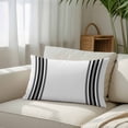 thumbnail image 3 of Black White Stripe, Throw Pillow Cover, Pillowcase Protectors with Zipper, Breathable Decorative Lumbar Pillow Case Cover, Abstract Geometric Pillow Shams for Couch Sofa 12x20Inch, 3 of 8