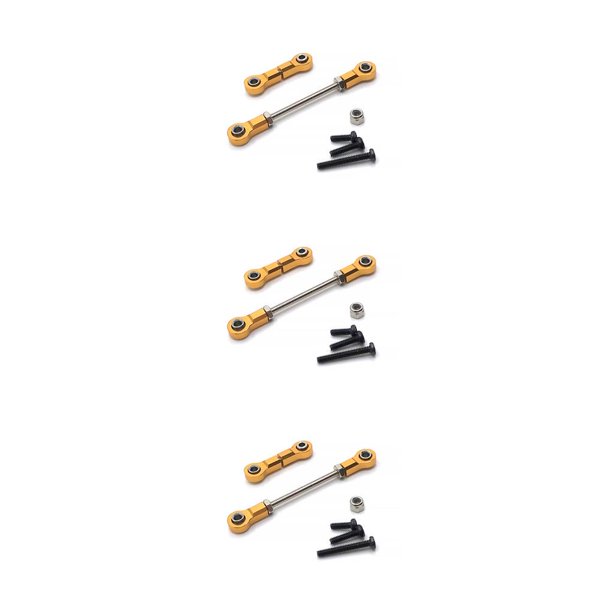 sweethay 1/28 RC Car Servo Link Varilla Modificación Juego de varillas de conexión de dirección Oro Type1 NO1
