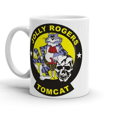 

White Mugs F-14 Birthday Tomcat Cups Vf-84 Travel Jolly Ceramic Rogers Tea Or Coffee Mug Gifts For Friend Family Coworker Xmas Christmas 11oz