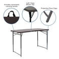 thumbnail image 6 of Emma + Oliver 4-Foot Height Adjustable Bi-Fold Brown Plastic Folding Table with Handle, 6 of 13