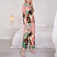 thumbnail image 3 of Hirioo Colorful Cat With Flowers for Women's Pajama Sets 2 Piece Pjs Women's Long-Sleeved Pajama Set Button Down Sleepwear,S-XXL-X-Large, 3 of 7