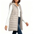 thumbnail image 5 of Yutgune Women's Long Hooded Puffer Vest Zip Up Sleeveless Jacket with Pockets Fall Winter, 5 of 7