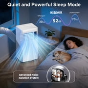 KISSAIR 8000 BTU Ashare Portable Air Conditioner, 4-in-1 AC Unit with Fan, Cool and Dehumidifier, Sleep Mode, Remote Control, for Rooms up to 350 Sq Ft