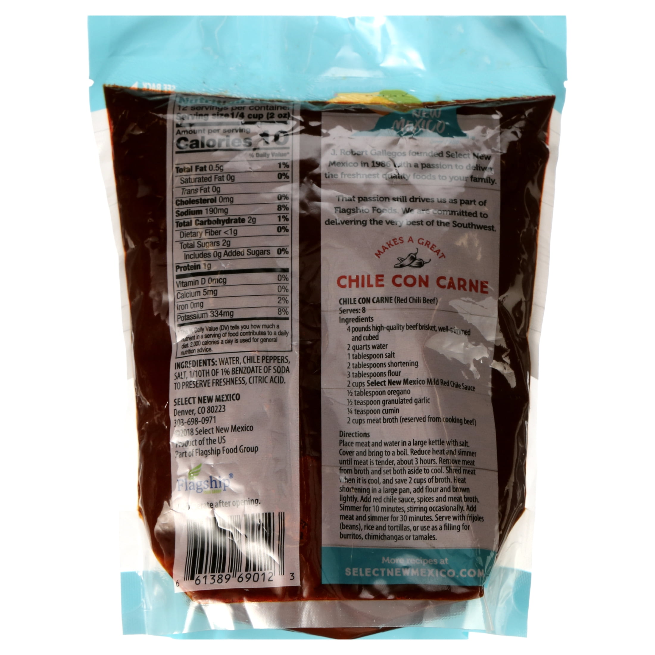 Select New Mexico Mild Red Chile Sauce, 24 oz Pouch – Unseasoned Red Chile Cooking Sauce