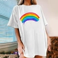 thumbnail image 2 of Midsumdr Pride Shirt Women Funny Rainbow Print T Shirt Rainbow Graphic Tees LGBT Equality Shirts Summer Casual Short Sleeve Tops, 2 of 7
