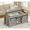 Grey, variant on Farmhouse Lift Top Coffee Table with Hidden Compartment and Open Storage Shelf for Living Room