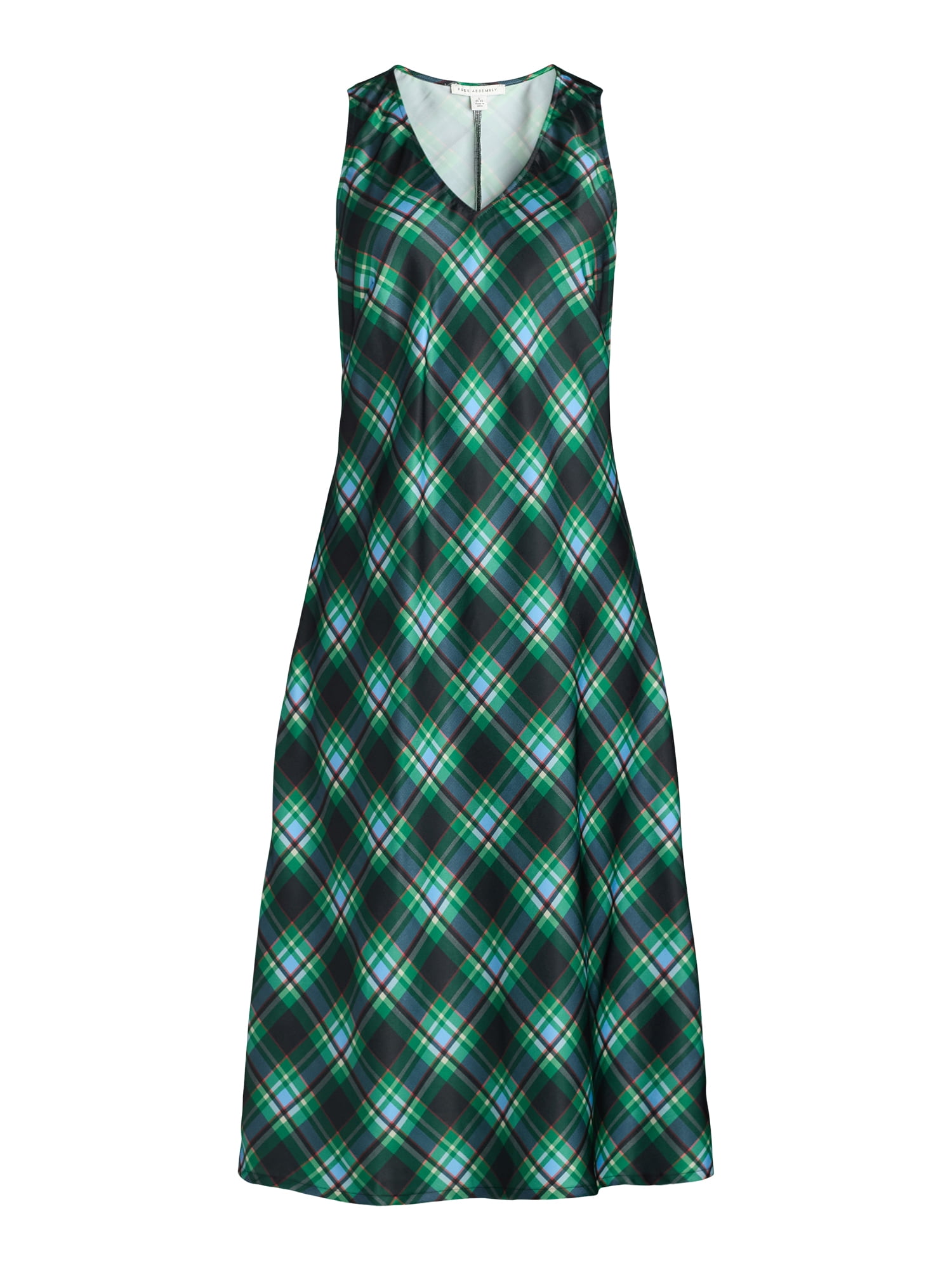 Free Assembly Women's and Women's Plus Sleeveless Satin Midi Dress, Sizes XS-4X