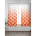 thumbnail image 2 of Abstract Art Sheer Curtains 72 Inch Long 2 Panels, Classic Orange Line Gradient Decoration Light Filtering Rod Pocket Semi Sheer Curtains, Sheer Voile Drapes for Living Room Bedroom, 52"x72", 2 of 5