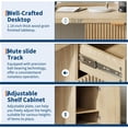 thumbnail image 6 of Studyset 60" Modern Executive Desk with Storage,Wood Home Office Desk with Drawer & Cabinet,Fluted Computer Desks Workstation Writing Conference Table for Study,Living Room,Bedroom,Natural Oak, 6 of 9
