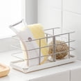 thumbnail image 1 of Soporte de esponja Macarena Organizador de fregadero de cocina 20x8.5x10cm Blanco, 1 of 8