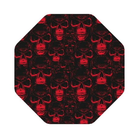 

Ocsxa Red Skulls 2 Coasters for Drinks Leather Coasters Set of 4 for Coffee Table for Housewarming Kitchen Bar Decor One Size