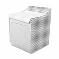 thumbnail image 2 of Abstract Washer Cover, Trippy Fractal Geometrical Rounded Square Shapes Minimalist Artisan Pattern, Decorative Accent for Laundromats, 29" x 28" x 40", Black and White, by Ambesonne, 2 of 3