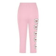 thumbnail image 3 of Juslio Girls Pants Kids Girls Fashion Baesball Print Summer Leisure Yoga Leggings Sports Cropped（Pink Capris， 2 Years）, 3 of 4
