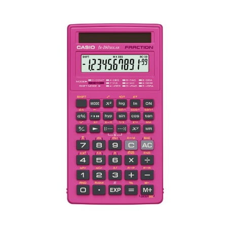 CASIO(R) FX-260SLR-PK Scientific Calculator ? Offers fraction calculations  trigonometric functions & more;? Solar powered ;? Auto power down ;? Includes slide-on hard case;