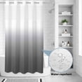 thumbnail image 3 of No Hook Shower Curtain with Built-in Rings - Grey White Gradient Washable Waterproof Fabric Bathroom Curtains for Hotel,Rentals, Stall 54 X 78 Inch , Abstract Watercolor, 3 of 8