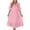 Pink, variant on Ashirexll Sleep Shirts for Women, Nightgowns for Women, Casual Loose V-Neck Short Sleeve Pajama Dress