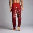 thumbnail image 4 of Fabrcox Christmas Mens Slim Fit Pajamas Bottoms Tree Snowflake Reindeer Printed Loose Fit Lounge Bottoms Casual Baggy Comfy Loose Sleepwear Pj Pants, Deep Red XL, 4 of 6