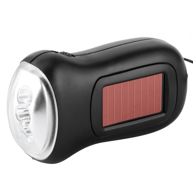 Solar Rechargeable Flashlight, Witn Hand Crank Solar Flashlight, Solar Powered Dynamo Torch For Outdoor Camping Camping Hiking