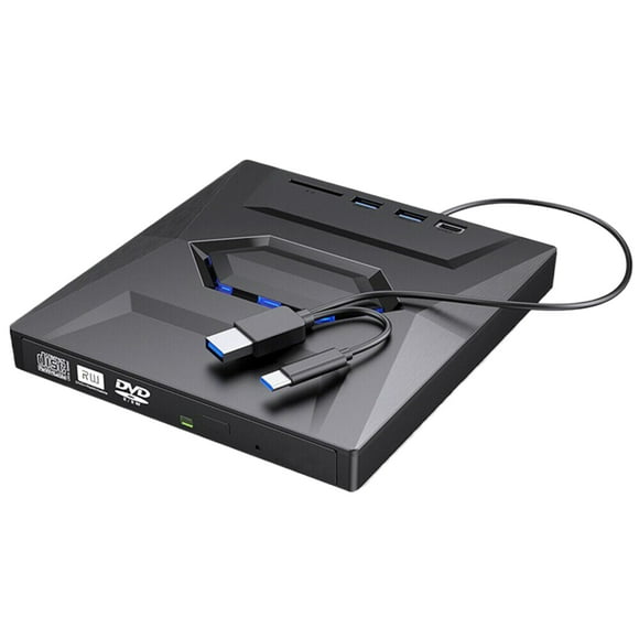 Inteprter Reproductor de DVD externo de transmisión de datos de alta velocidad para una amplia compatibilidad Grabadora de CD Plug and Play Cables de computadora 5en1
