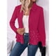 thumbnail image 5 of Blazer Elegante con Ribete de Perlas para Mujer, con Cuello Chal, Larga y Abertura Frontal Rosa Roja XL, 5 of 7