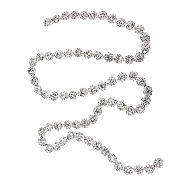 Los Adornos de Cadena de de Imitación Cosen Cadenas de Cristal de Plata para