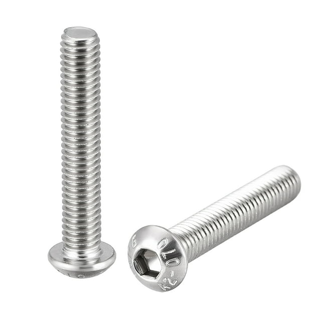 Unique Bargains M6x35mm Vis Machine Hexagonale Vis à Tête Ronde 304 Fixations en Acier Inoxydable Boulons 10 pcs