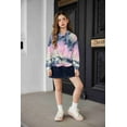 thumbnail image 3 of Arshiner Hoodies for Teen Girls Twist Front Tie Dye Hooded Sweatshirt Casual Long Sleeve Tops, 3 of 5