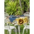 thumbnail image 4 of Outdoor Tablecloth with Umbrella Hole Zipper Sunflower Floral Round Tablecloth 54" Waterproof Outside Table Cloth Farmhouse Pastoral Daisy Bees Brown Wood Patio Table Cover Tablecloths for Picnic, 4 of 8