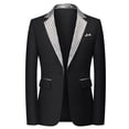 thumbnail image 2 of Mens Blazers Slim Fit Business Casual Men Suit Sport Coat with Contrast Inner One Button Travel Blazer Lightweight Dress Suit Jacket Size 3XL Silver, 2 of 9